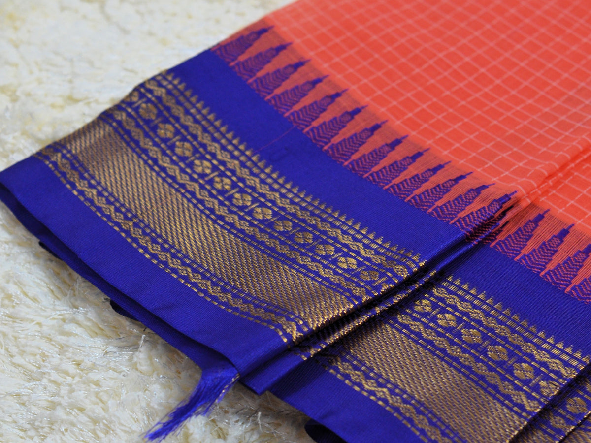 GADWAL COTTON WITH CHECKS SAREE