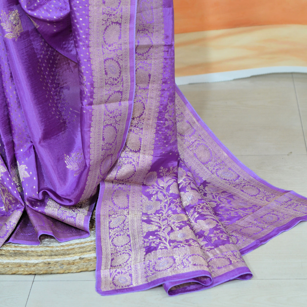 FANCY MUSHROOM SILK SAREE