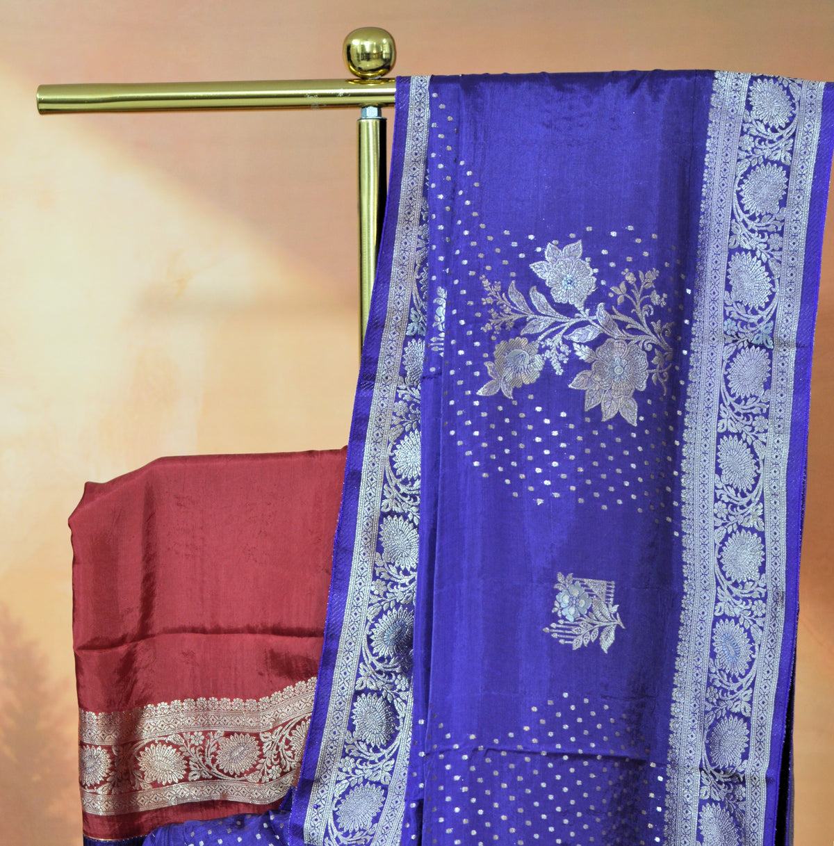 FANCY MUSHROOM SILK SAREE
