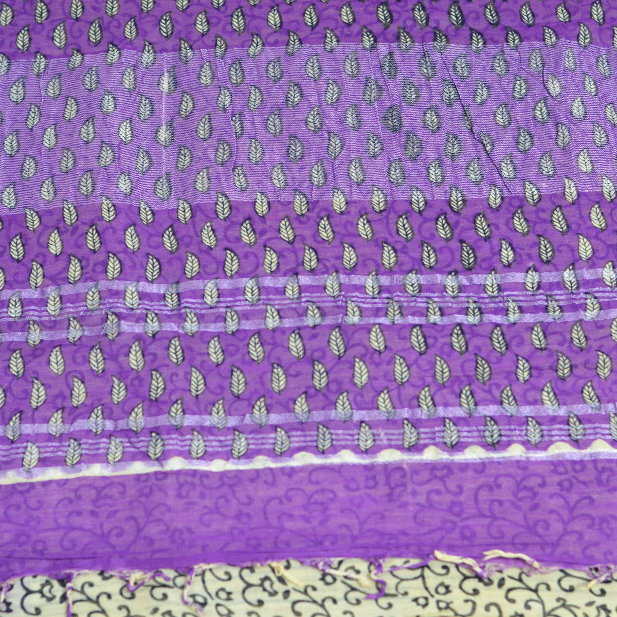 BAGRU BLOCK PRINT LINEN COTTON SAREE