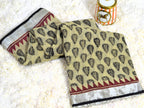 BAGRU BLOCK PRINT LINEN COTTON SAREE
