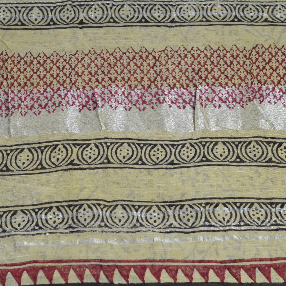 BAGRU BLOCK PRINT LINEN COTTON SAREE