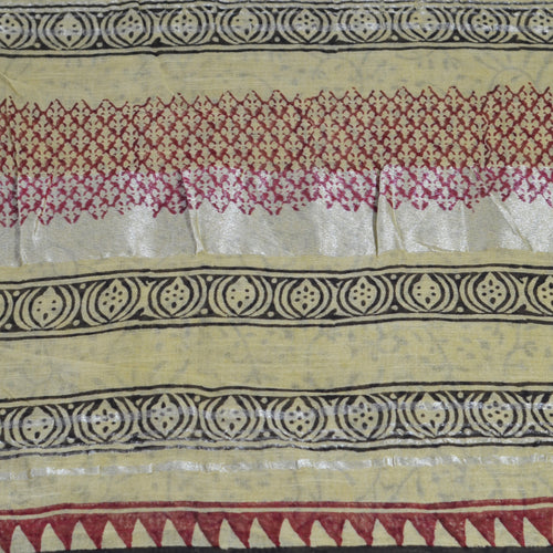 BAGRU BLOCK PRINT LINEN COTTON SAREE