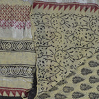 BAGRU BLOCK PRINT LINEN COTTON SAREE