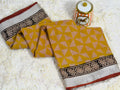 BAGRU BLOCK PRINT LINEN COTTON SAREE