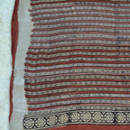 BAGRU BLOCK PRINT LINEN COTTON SAREE