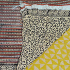BAGRU BLOCK PRINT LINEN COTTON SAREE