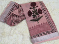 BAGRU BLOCK PRINT LINEN COTTON SAREE