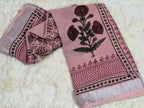 BAGRU BLOCK PRINT LINEN COTTON SAREE
