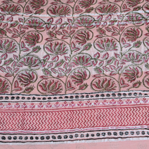 BAGRU BLOCK PRINT LINEN COTTON SAREE