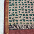 BAGRU HAND BLOCK MAHESHWARI SILK SAREE