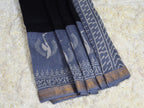 BAGRU HAND BLOCK MAHESHWARI SILK SAREE