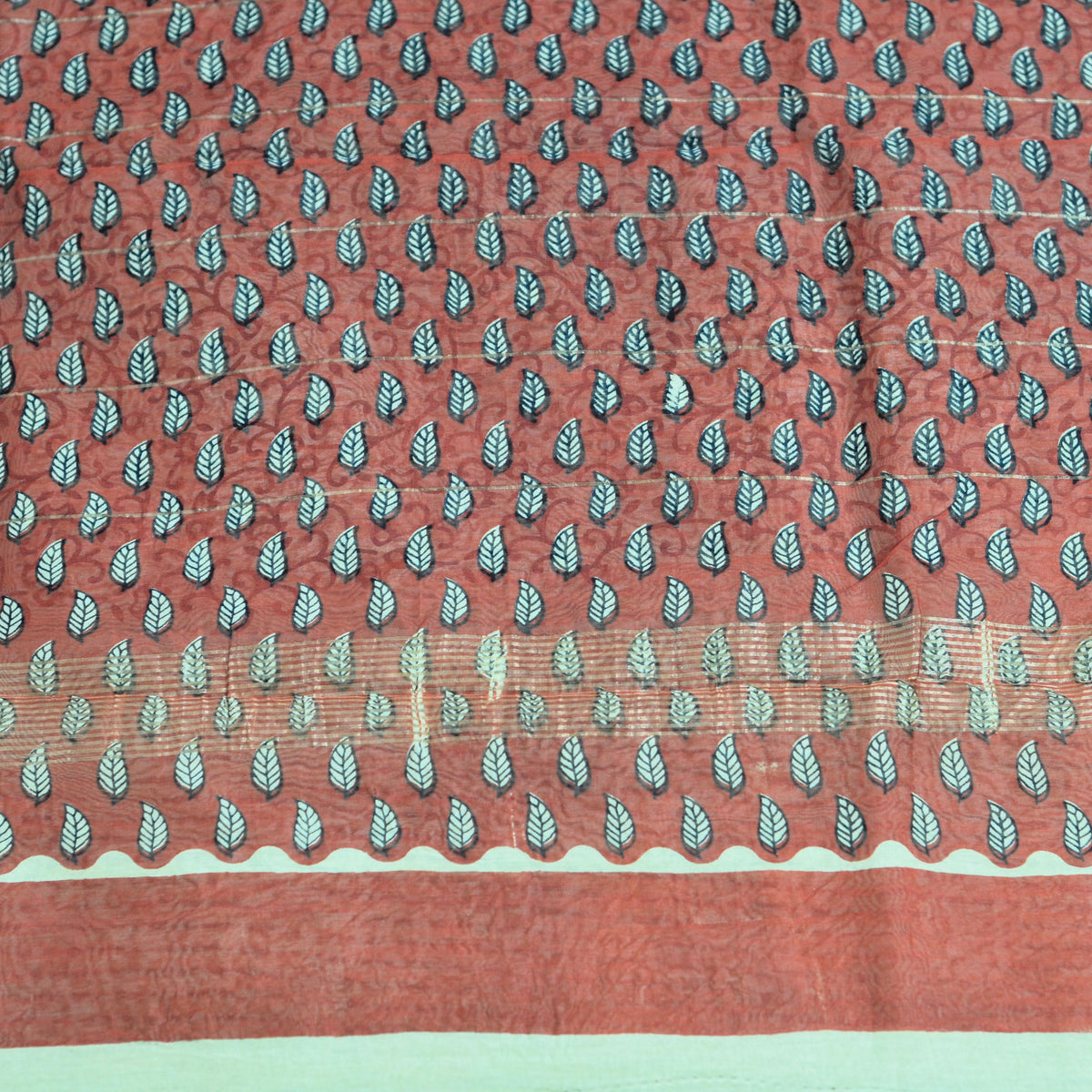BAGRU HAND BLOCK MAHESHWARI SILK SAREE