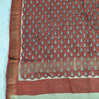 BAGRU HAND BLOCK MAHESHWARI SILK SAREE