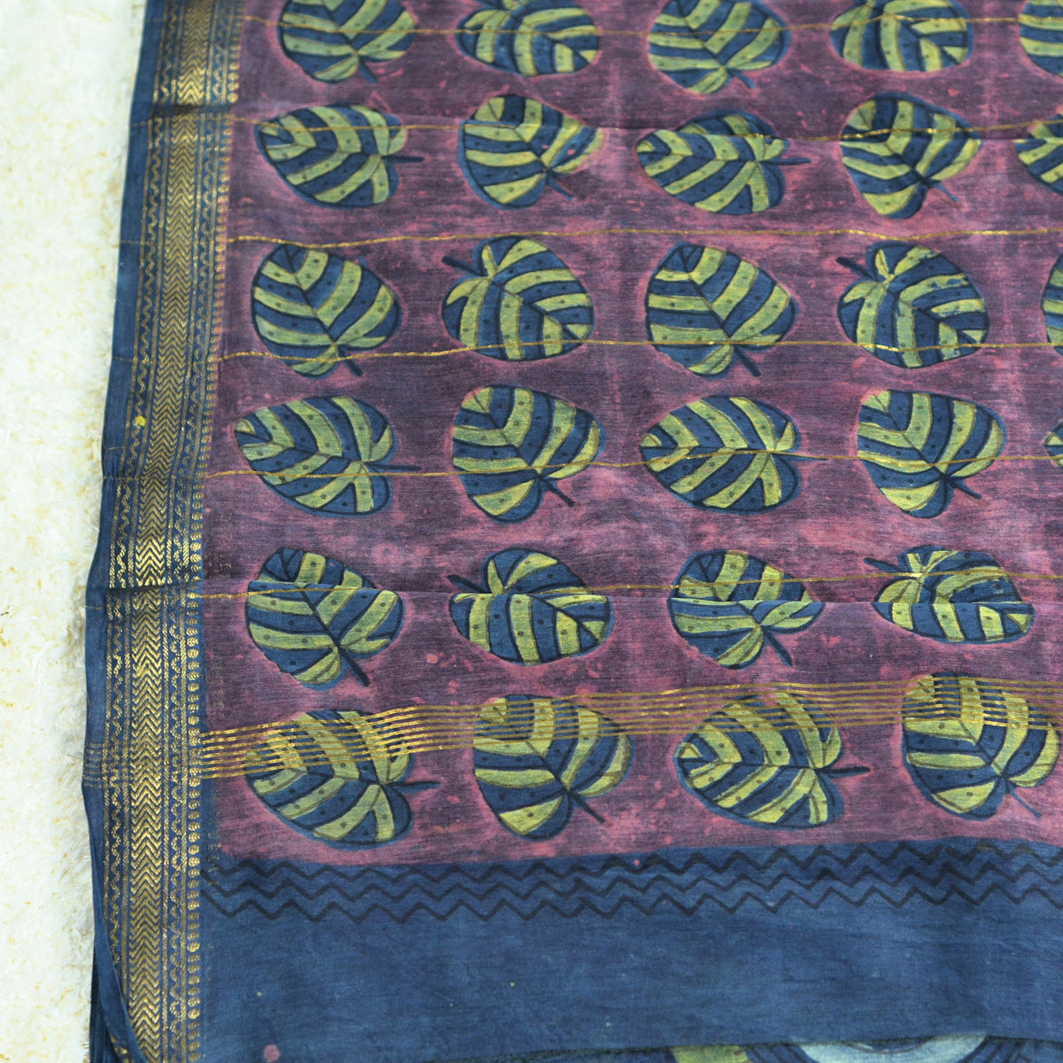 BAGRU HAND BLOCK MAHESHWARI SILK SAREE