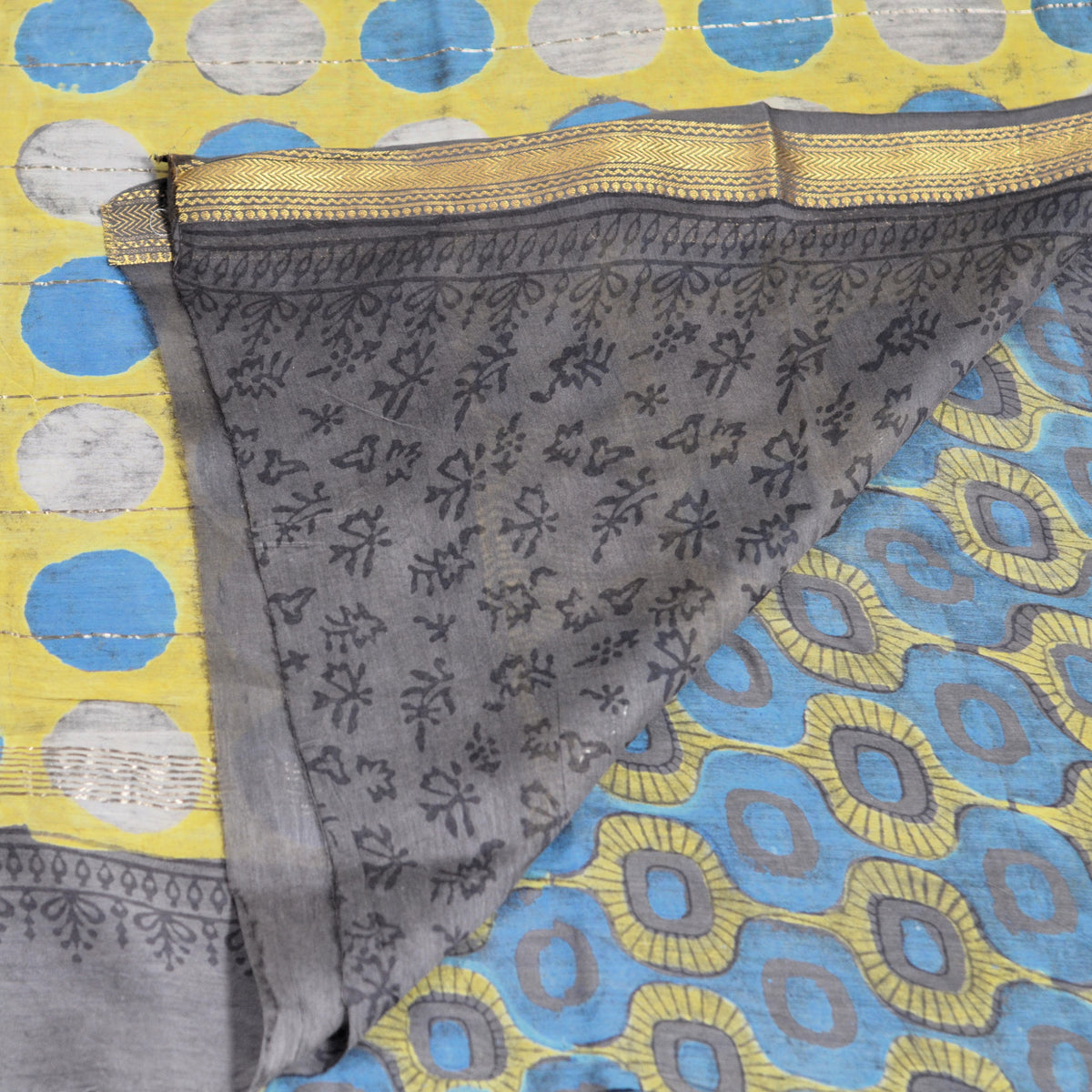 BAGRU HAND BLOCK MAHESHWARI SILK SAREE