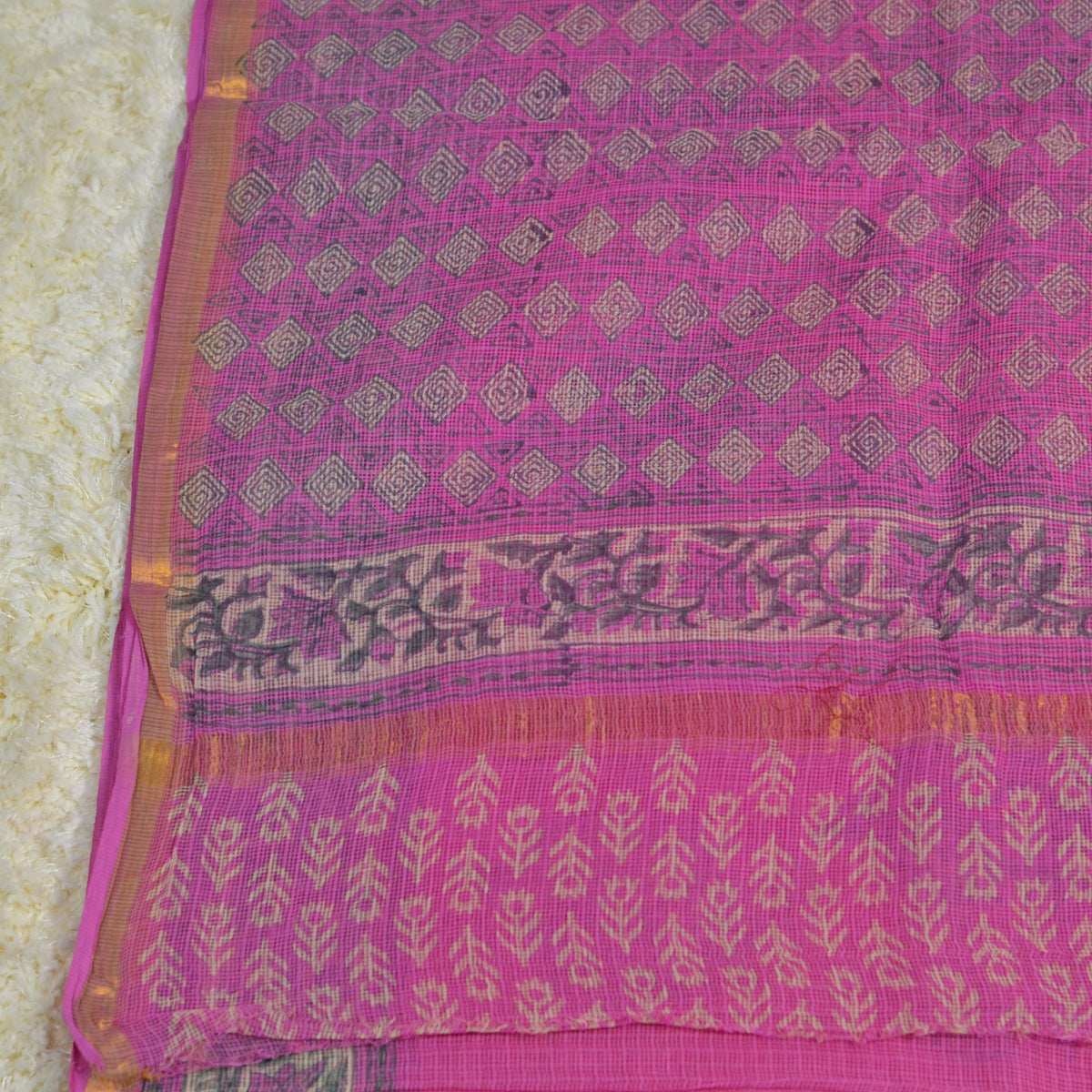 BAGRU HAND BLOCK PRINT KOTA DORIA SAREE