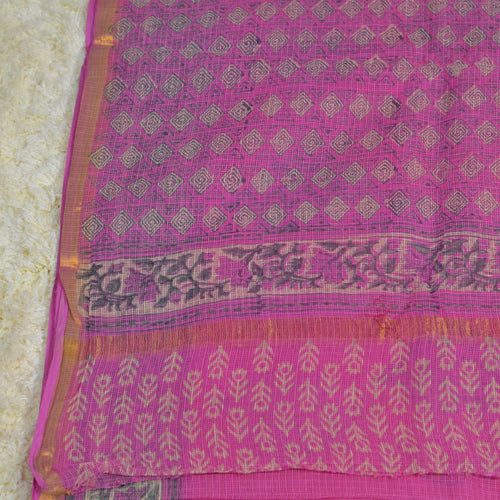 BAGRU HAND BLOCK PRINT KOTA DORIA SAREE