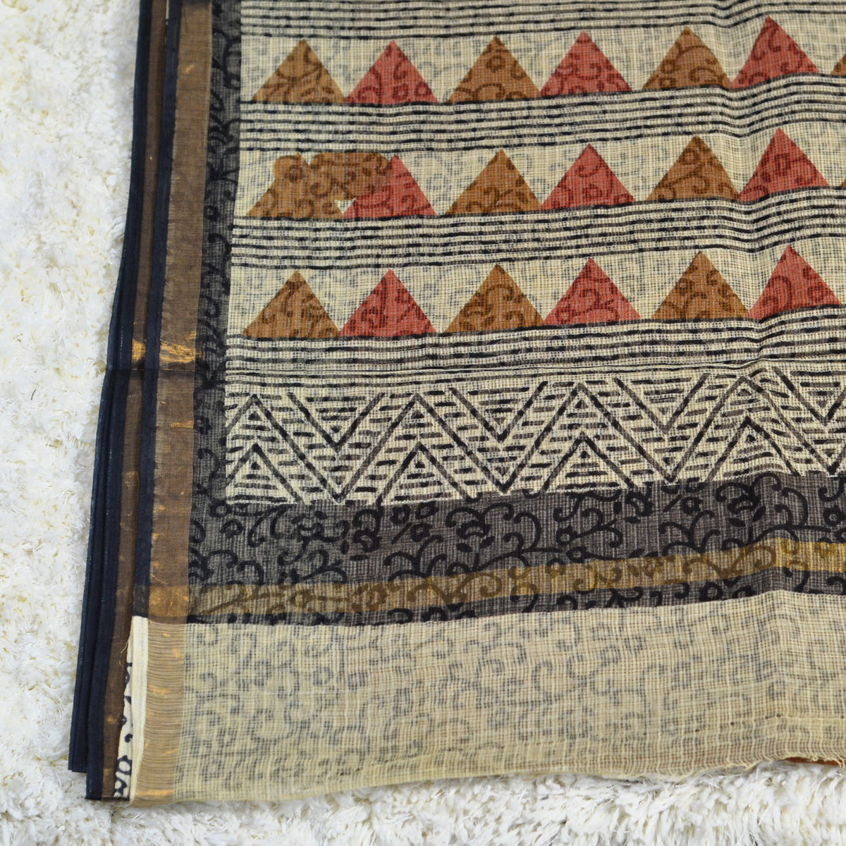 BAGRU HAND BLOCK PRINT KOTA DORIA SAREE