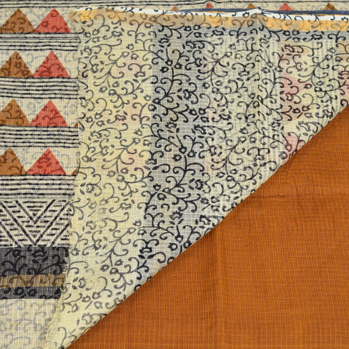 BAGRU HAND BLOCK PRINT KOTA DORIA SAREE
