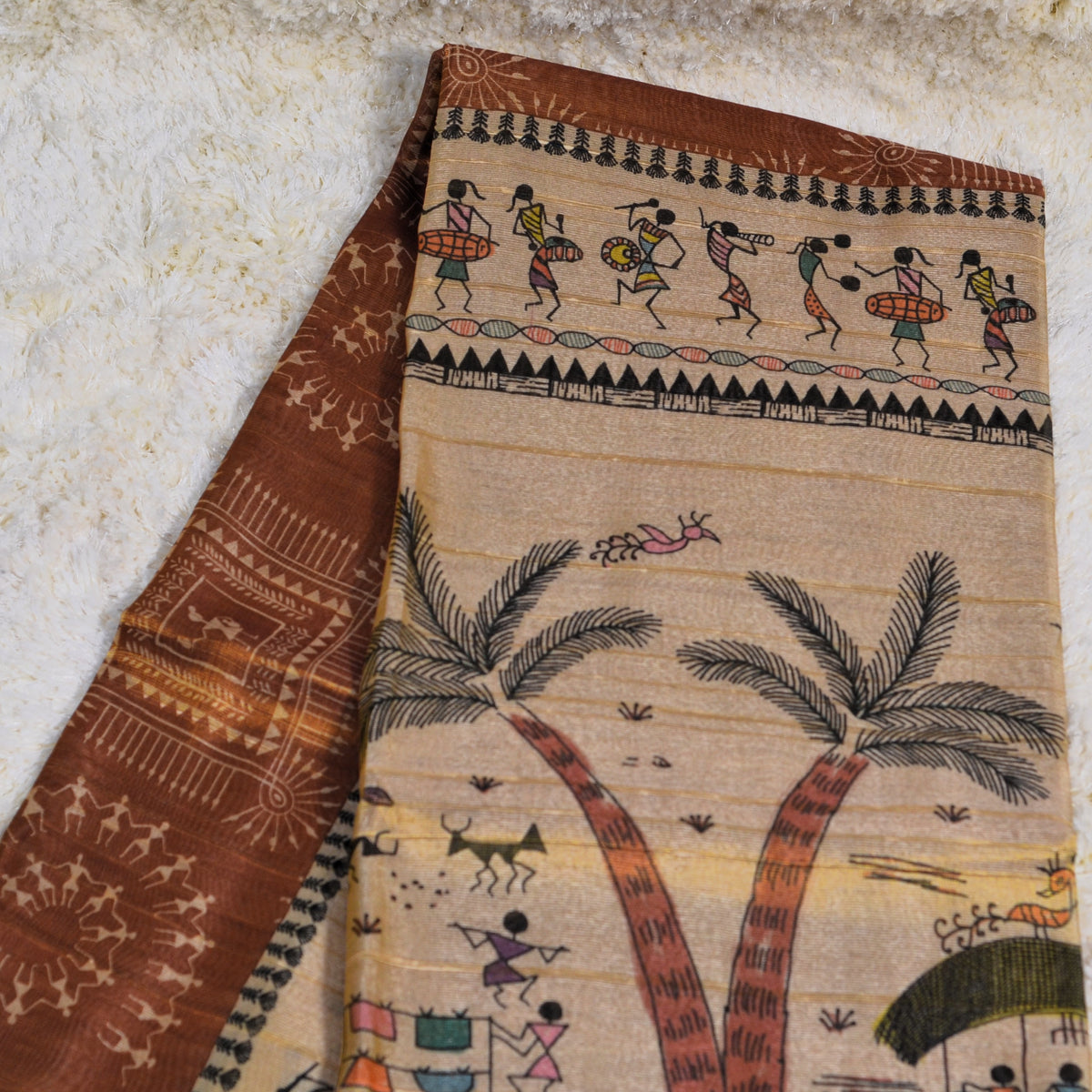 TISSUE TUSSAR SILK BLEND SAREE