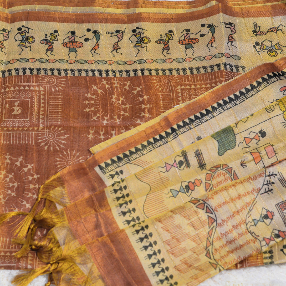 TISSUE TUSSAR SILK BLEND SAREE