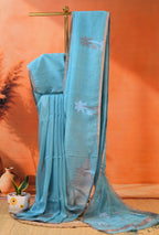 TISSUE SILK LINEN JAMDANI SAREE