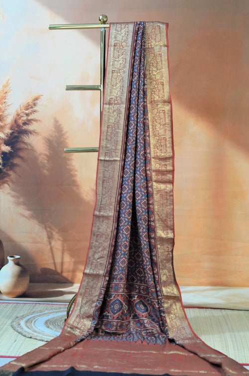 AJRAKH DOLA SILK SAREE
