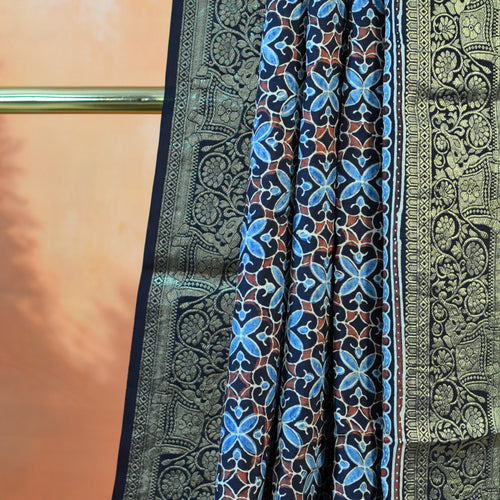 AJRAKH DOLA SILK SAREE