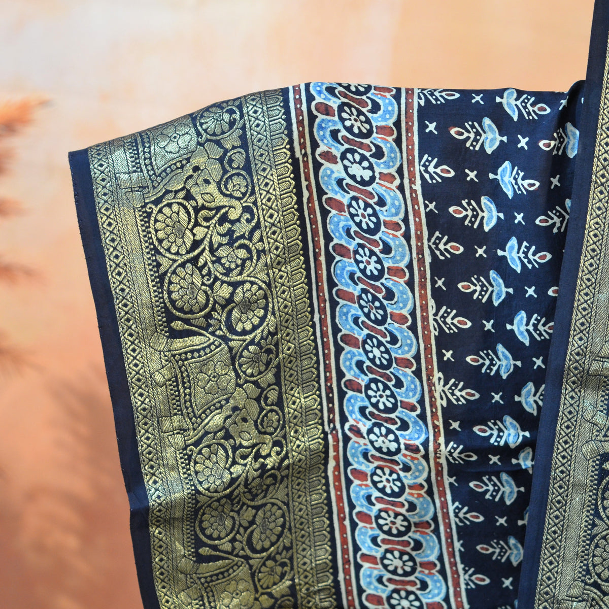 AJRAKH DOLA SILK SAREE