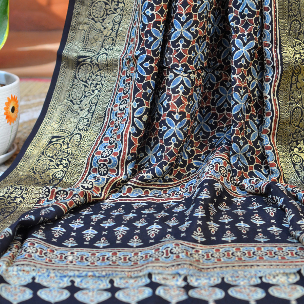 AJRAKH DOLA SILK SAREE