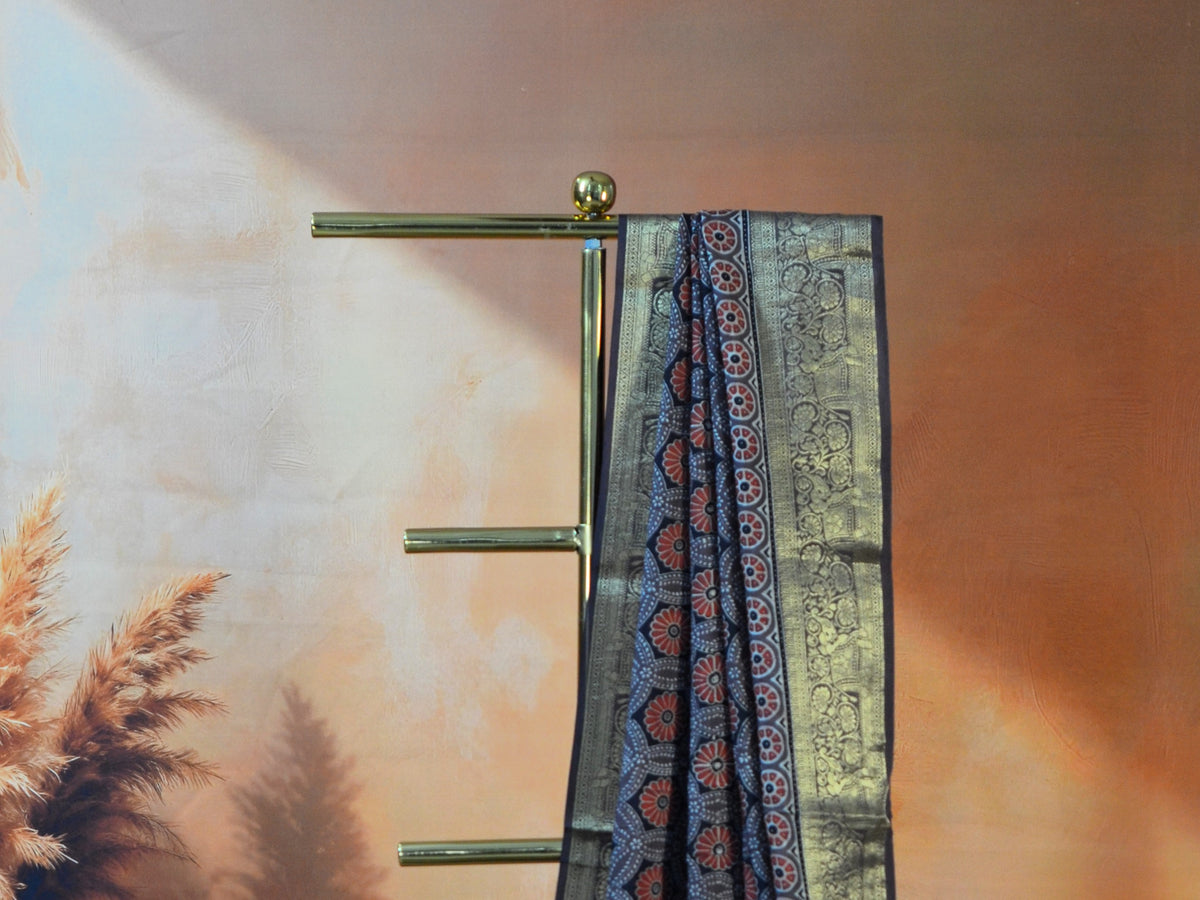 AJRAKH DOLA SILK SAREE