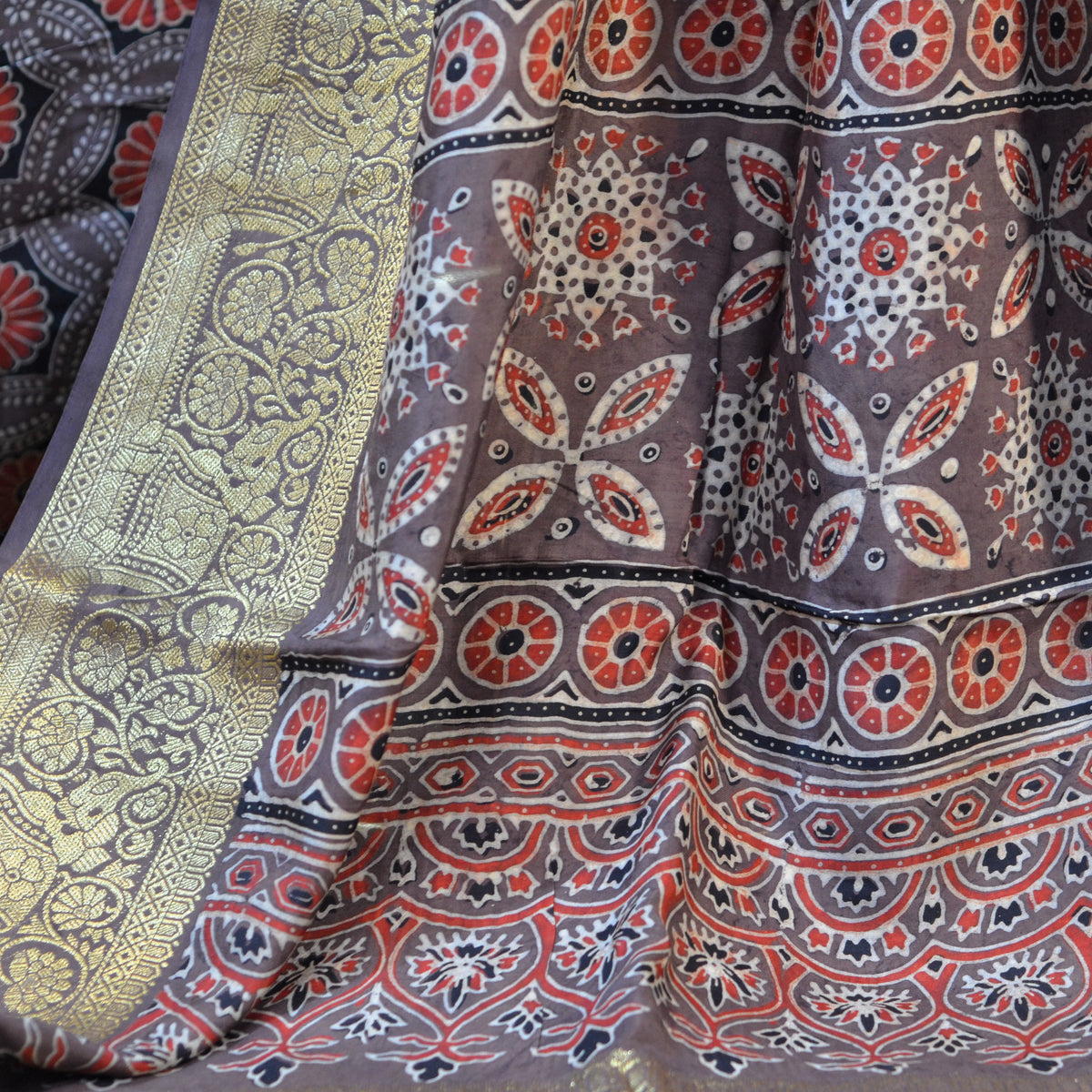 AJRAKH DOLA SILK SAREE