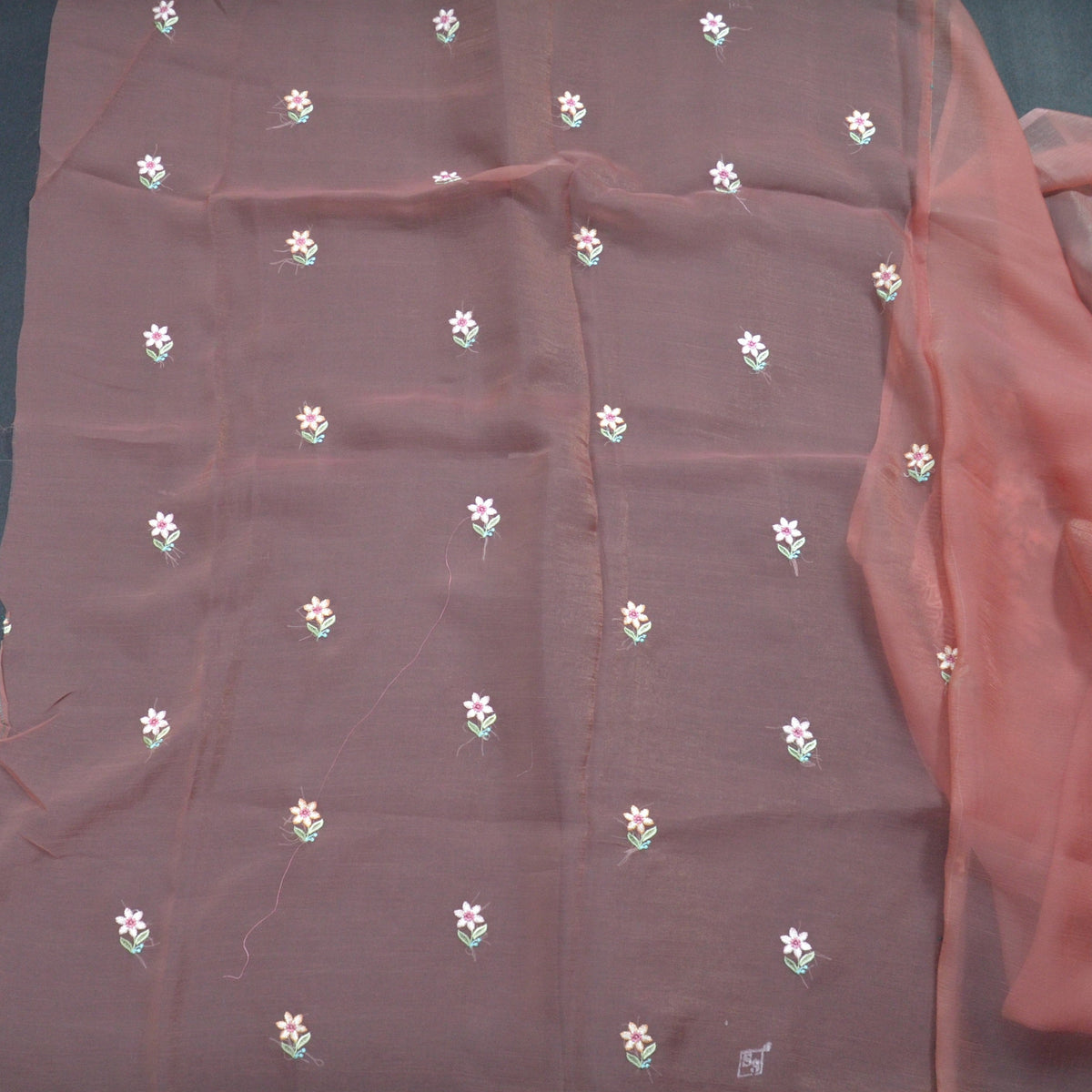 TISSUE SOFT ORGANZA WITH THREAD EMBROIDERY SAREE