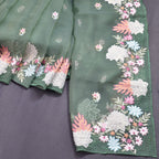 TISSUE SOFT ORGANZA WITH THREAD EMBROIDERY SAREE
