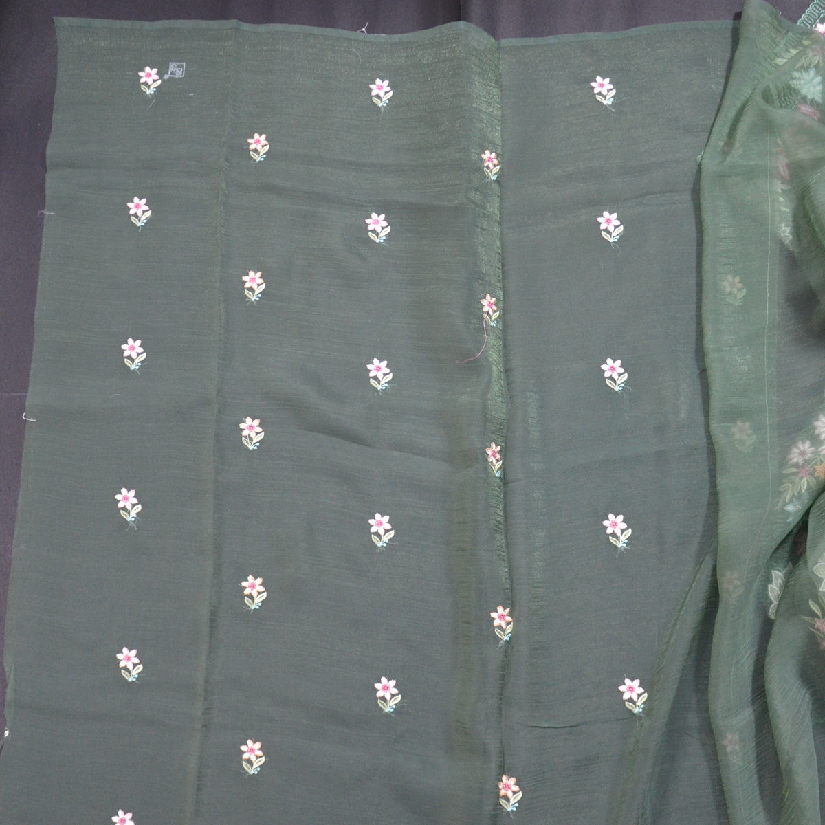 TISSUE SOFT ORGANZA WITH THREAD EMBROIDERY SAREE