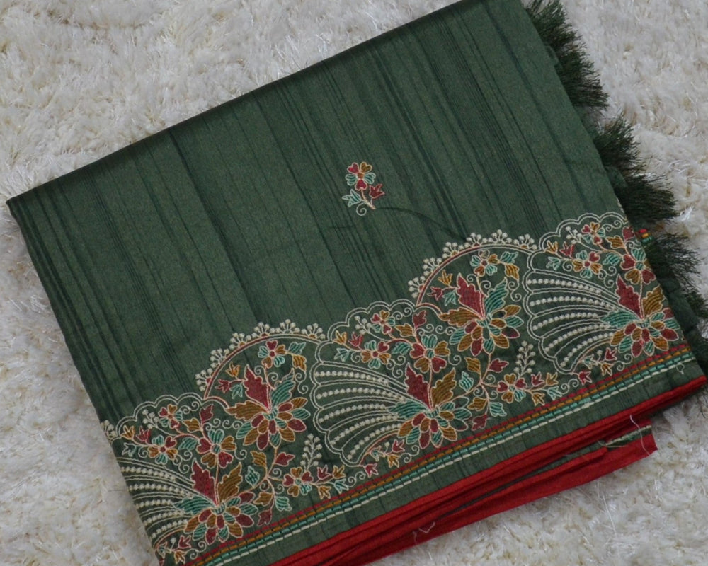 TUSSAR SAREE WITH THREAD EMBROIDERY SAREE