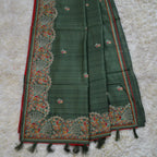 TUSSAR SAREE WITH THREAD EMBROIDERY SAREE