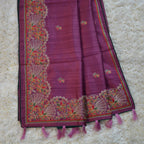 TUSSAR SAREE WITH THREAD EMBROIDERY