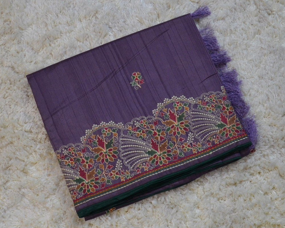 TUSSAR SAREE WITH THREAD EMBROIDERY