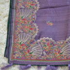 TUSSAR SAREE WITH THREAD EMBROIDERY