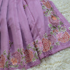 TUSSAR SAREE WITH THREAD EMBROIDERY