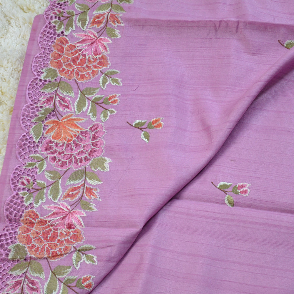 TUSSAR SAREE WITH THREAD EMBROIDERY