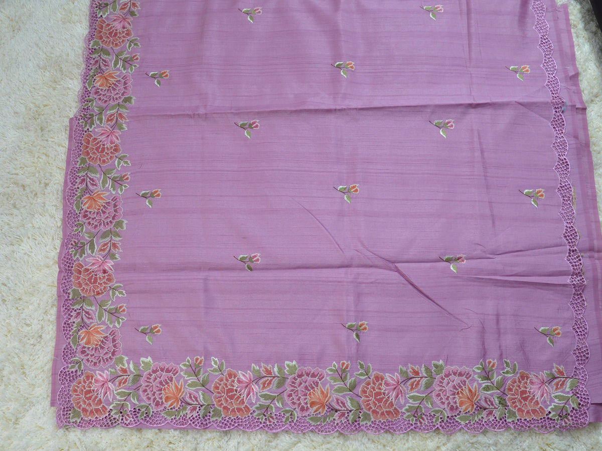 TUSSAR SAREE WITH THREAD EMBROIDERY