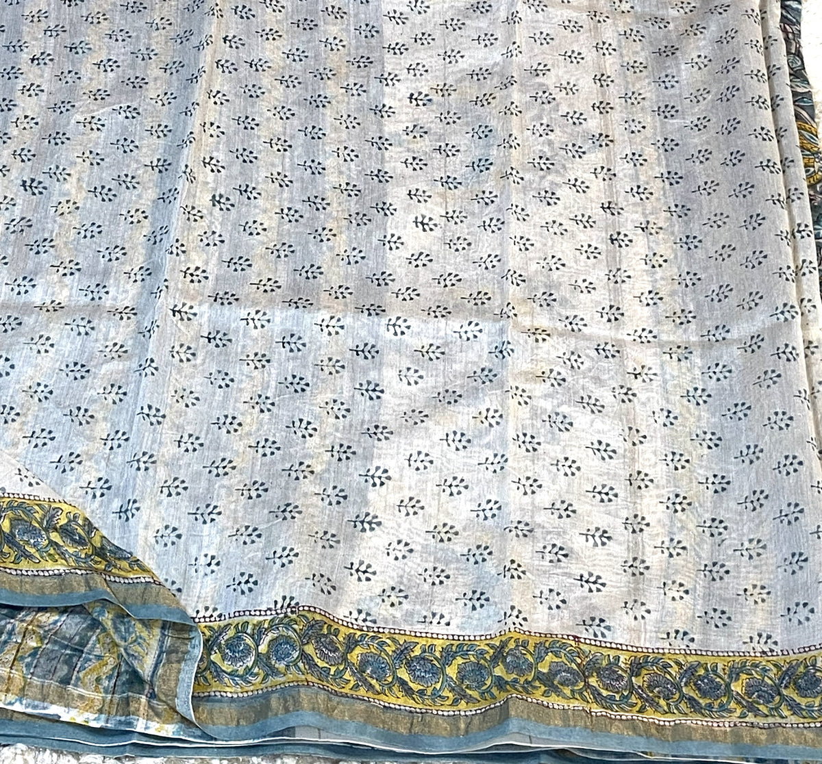 BAGRU PRINT CHANDERI COTTON SAREE