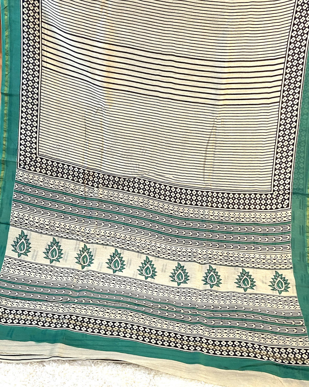 BAGRU PRINT CHANDERI COTTON SAREE