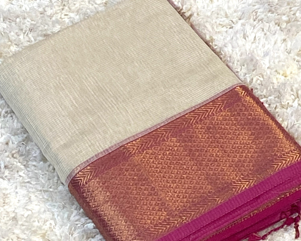 TISSUE MAHESHWARI HANDLOOM SAREE
