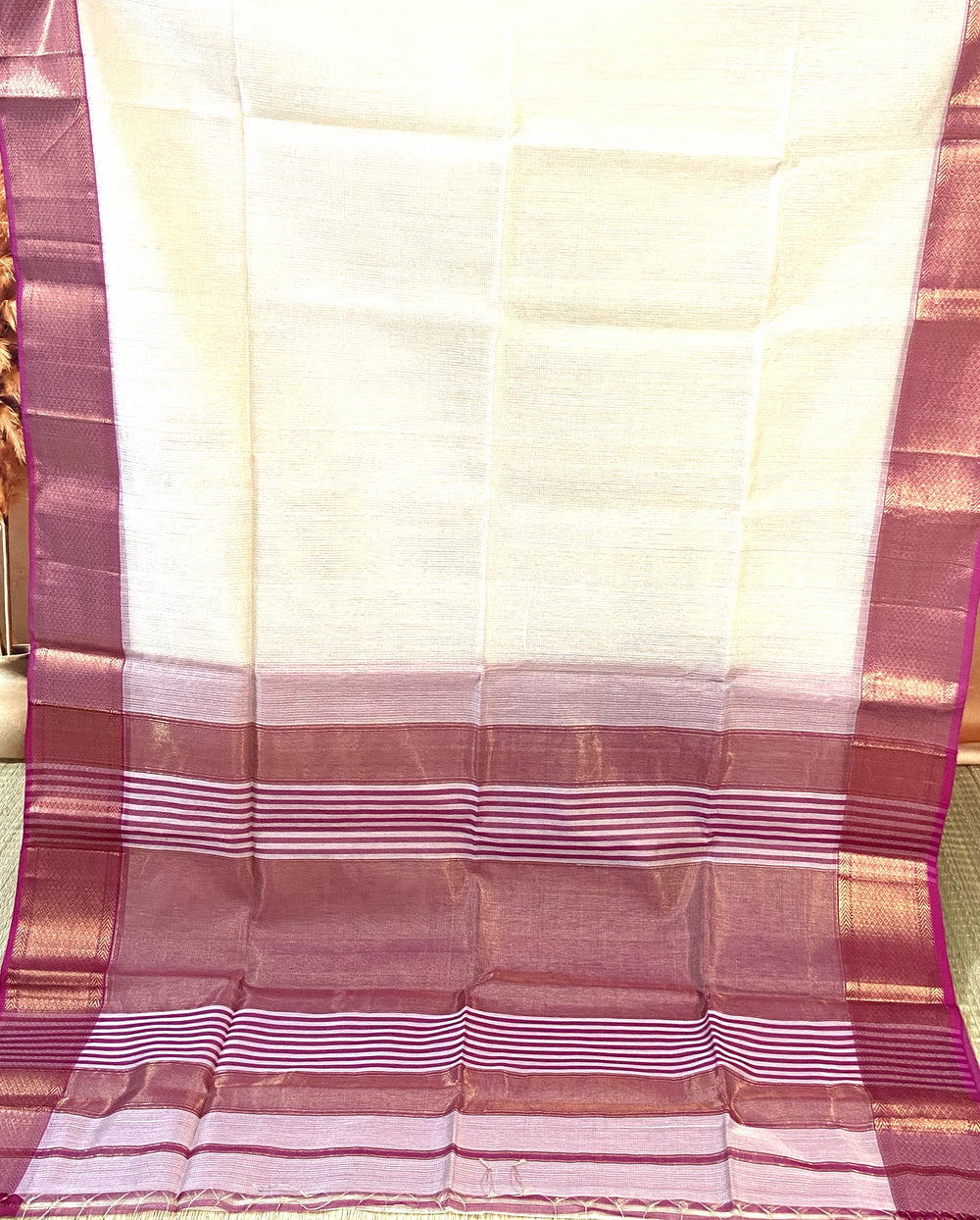 TISSUE MAHESHWARI HANDLOOM SAREE