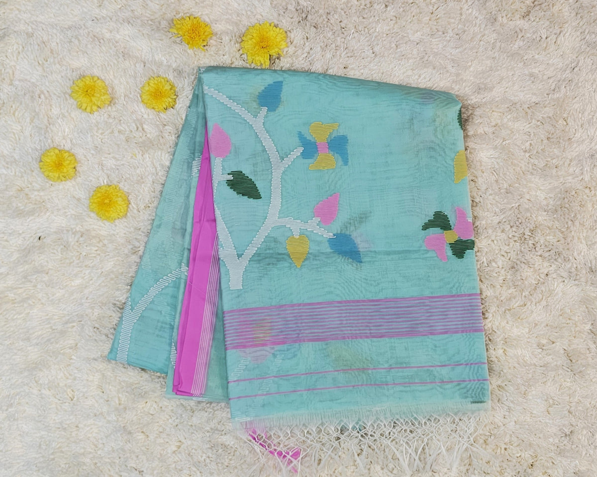 PURE MUSLIN JAMDANI SAREE
