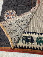 BAGRU HAND BLOCK PRINT KOTA DORIA SAREE